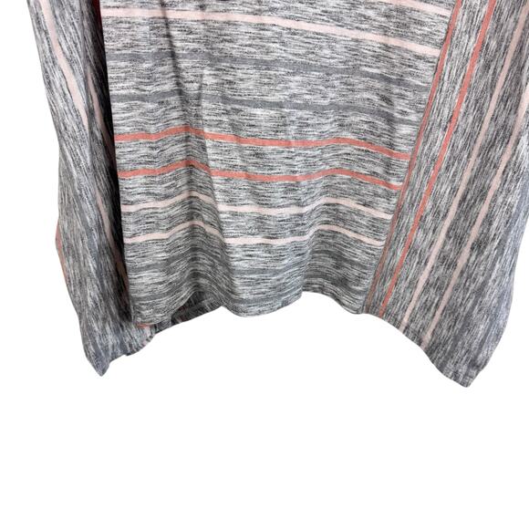 Purejill J. Jill Gray Heather Striped Long Sleeve Asymmetrical Hem Tunic Top XL - Picture 3 of 7